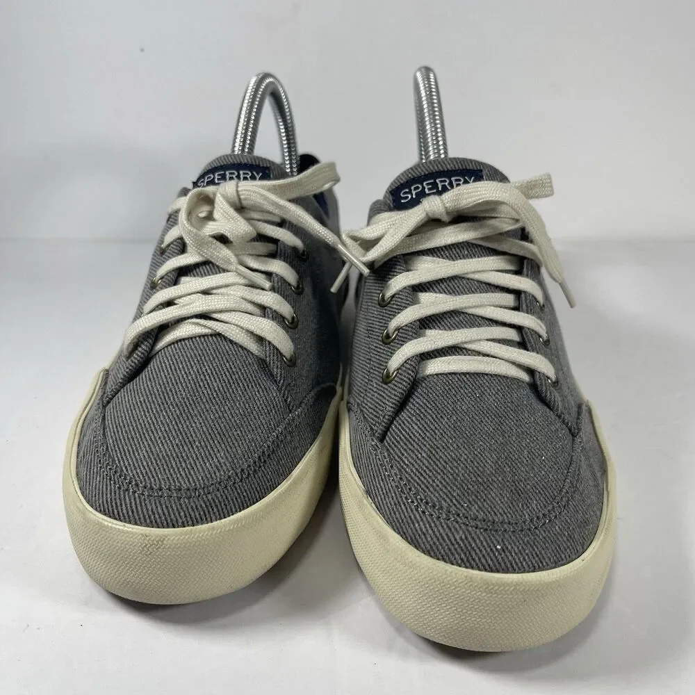 Sperry Top-Sider Men's Gray Textile Canvas Sneakers - Size 4M / EU 36